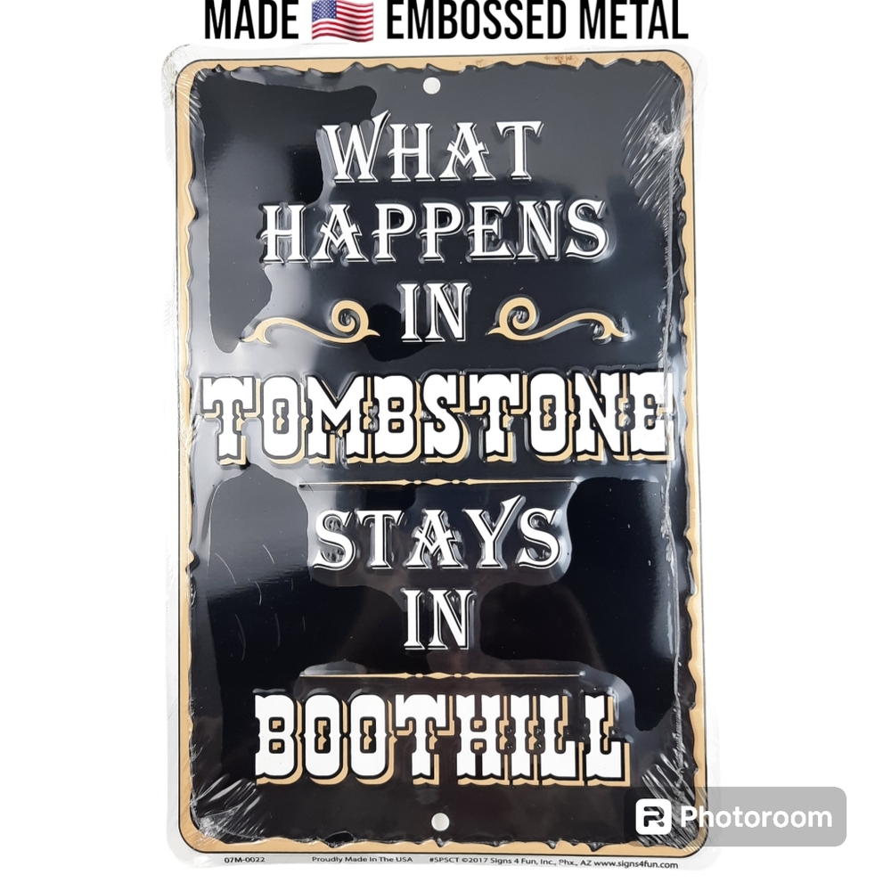 Tombstone Boot Hill Metal Sign 12x8 Wild West Wyatt Earp OK Corral Western Gift